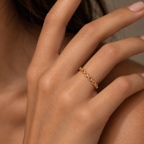 Link of Faith – Gold chain link ring