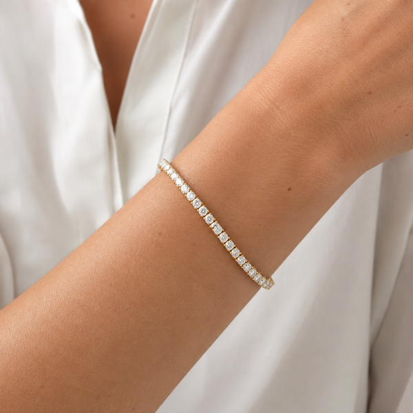 Reina de Saba – Brazalete tennis de circonitas en oro