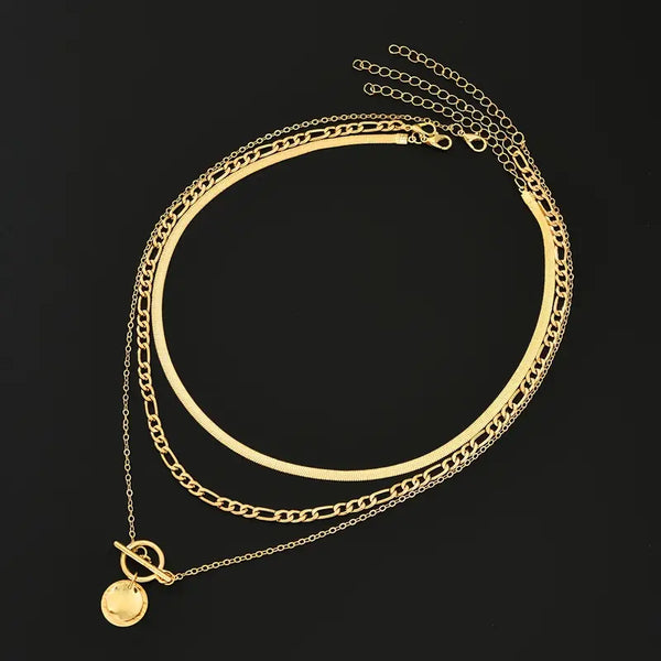 Salomón – Collar multicapa con moneda