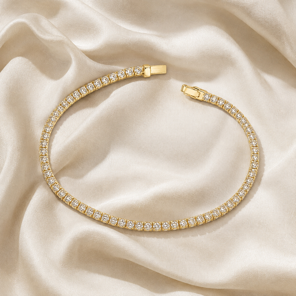 Reina de Saba – Brazalete tennis de circonitas en oro