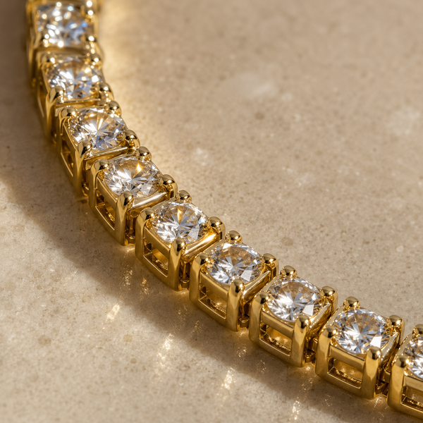 Reina de Saba – Brazalete tennis de circonitas en oro