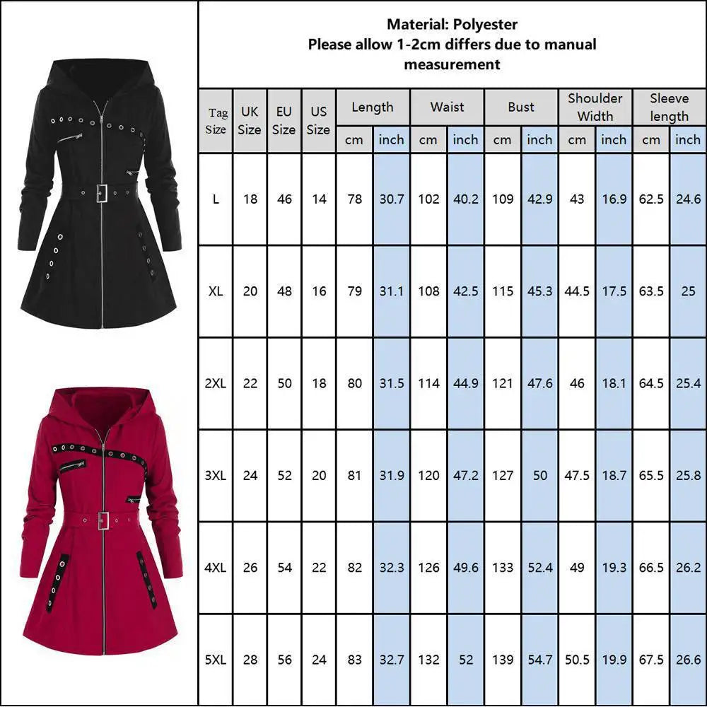 Women Long Sleeve Gothic Punk Print Jacket