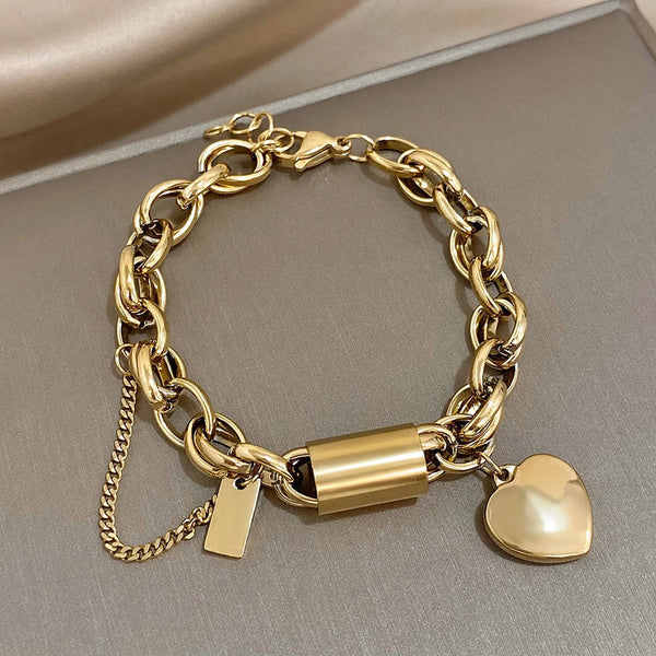 Ágape – Chunky chain bracelet with heart