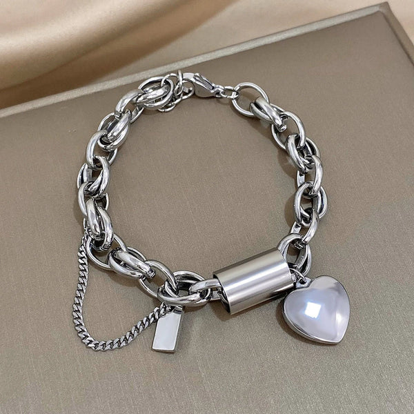 Ágape – Chunky chain bracelet with heart