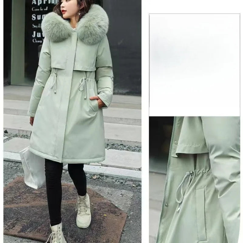 Women's Winter Jacket Hood Fleece Padded Casual Loose Windbreaker