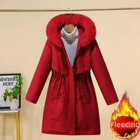 Women's Winter Jacket Hood Fleece Padded Casual Loose Windbreaker