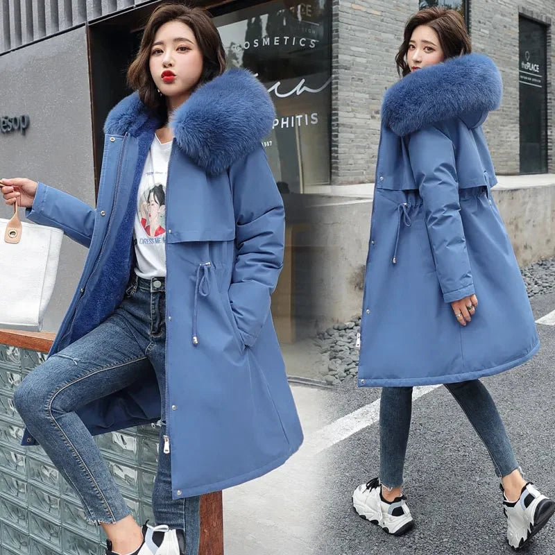 Winter Jacket 2025 New Women Parka Clothes Long Coat Liner Hooded Jacket