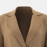 Women's Winter Camel Plain French Single Breasted Long Sleeve Lapel A-Line Maxi Casual Coats