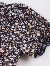 Vestido Floral Multicolor con Escote en V