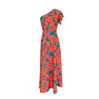 Women's Elegant Floral Printed Long Dresses Casual & Strapless