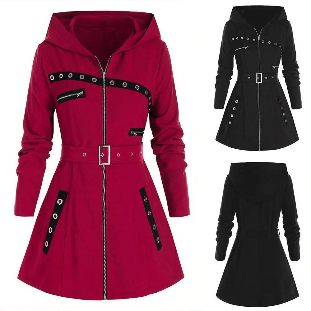 Women Long Sleeve Gothic Punk Print Jacket