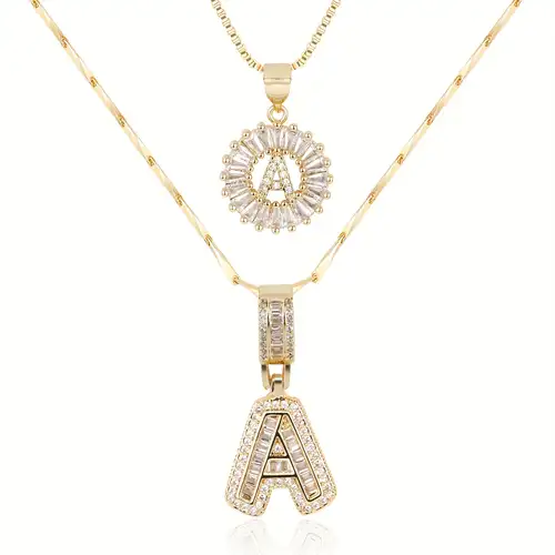 Bendita – Pavé Initial Necklace Set