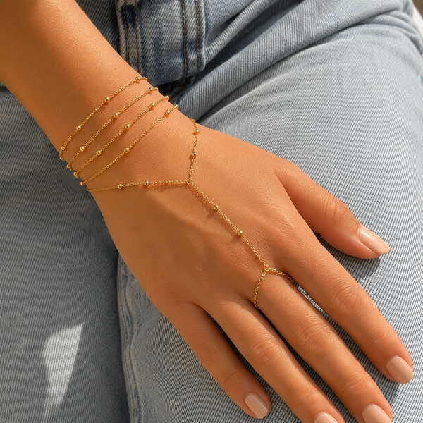 Golden Beads Set – Combo de 3 hand chains