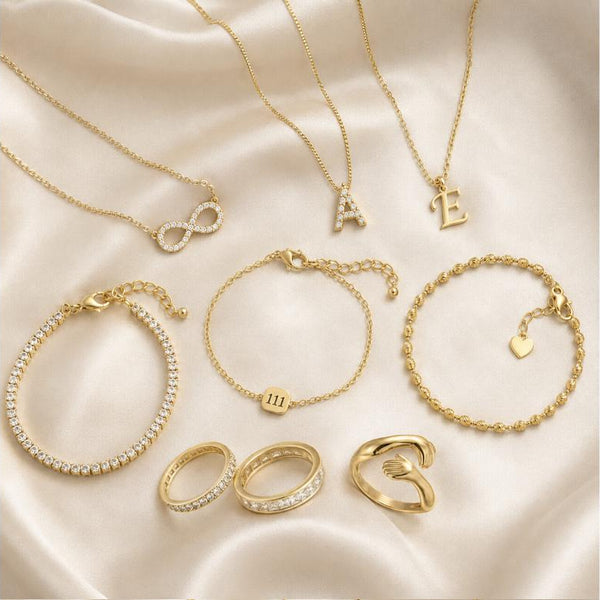 Look Gloria – 9-piece combo: 3 necklaces + 3 bracelets + 3 rings