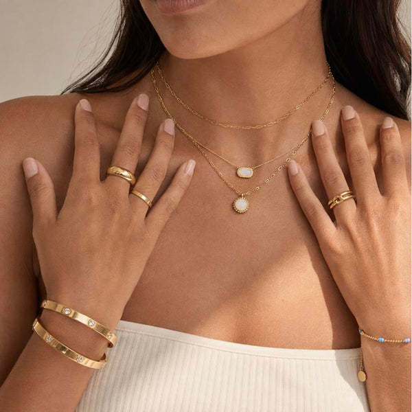 Sencillez Look – 9-piece combo: 3 necklaces + 3 bracelets + 3 rings