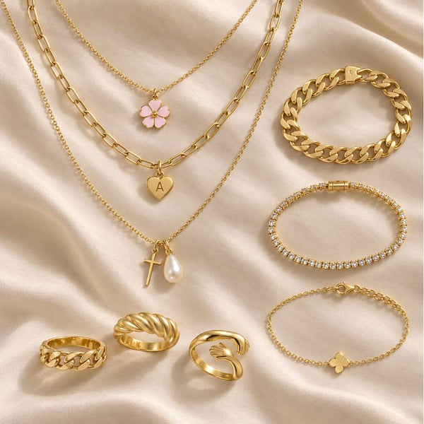 Elegida Look – 9-piece combo: 3 necklaces + 3 bracelets + 3 rings