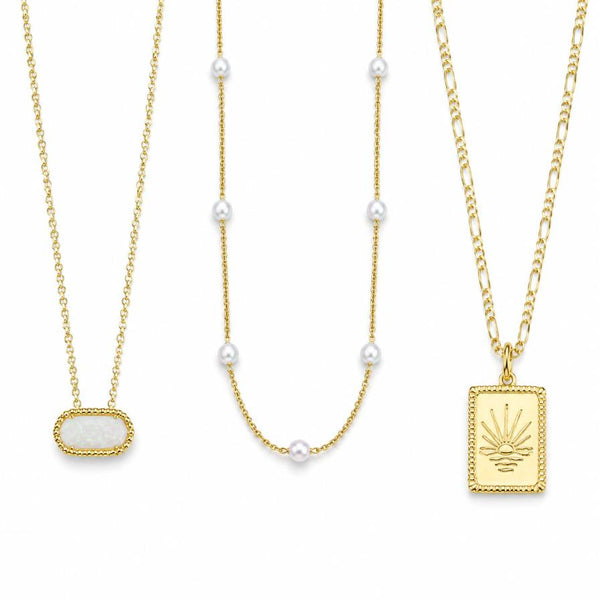 Aureola Set – 3-piece layered necklace combo