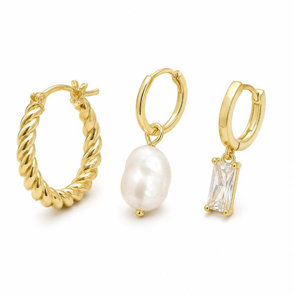 Kingdom Pearls Set – 3-Earring Combo