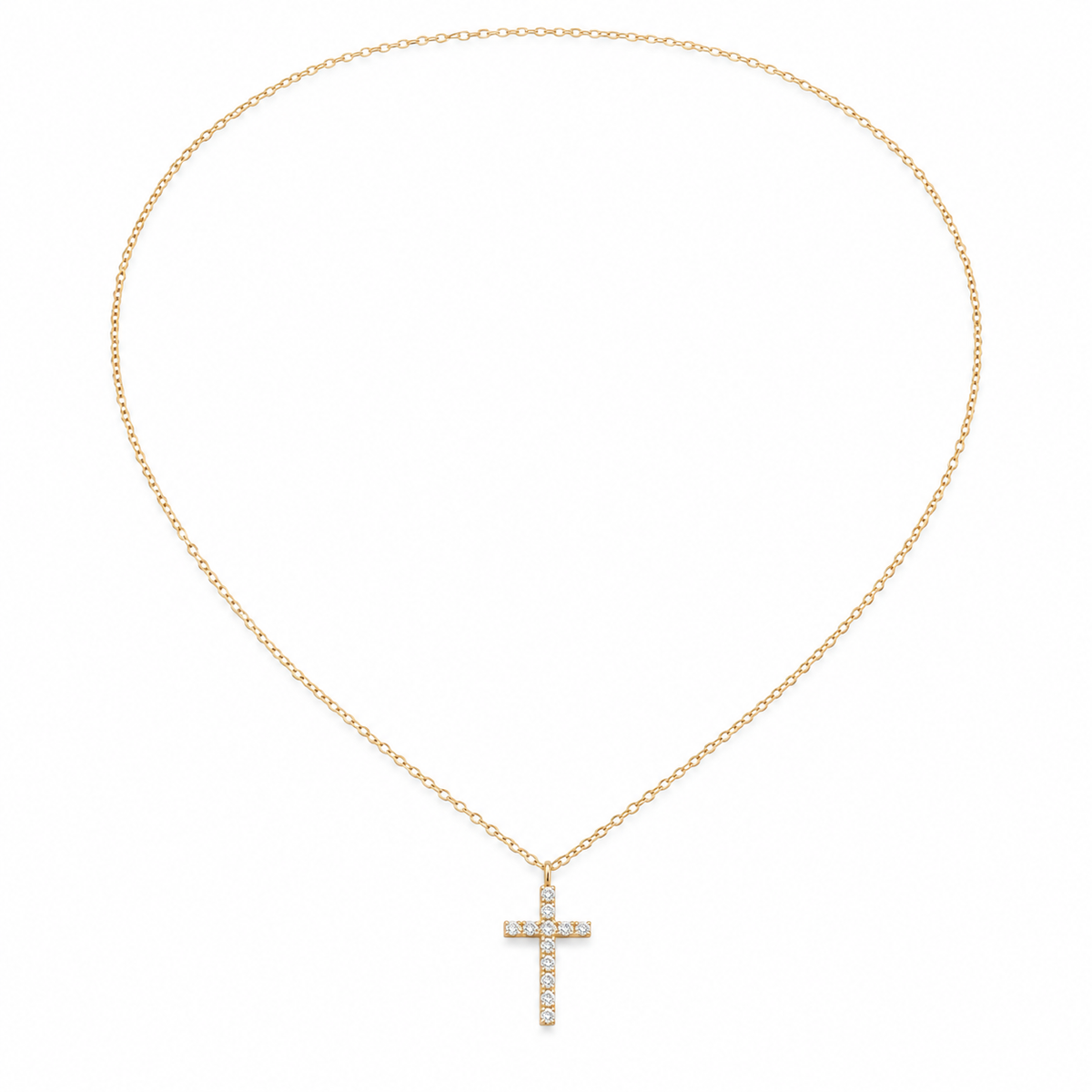 Faith – Gold zirconia cross necklace