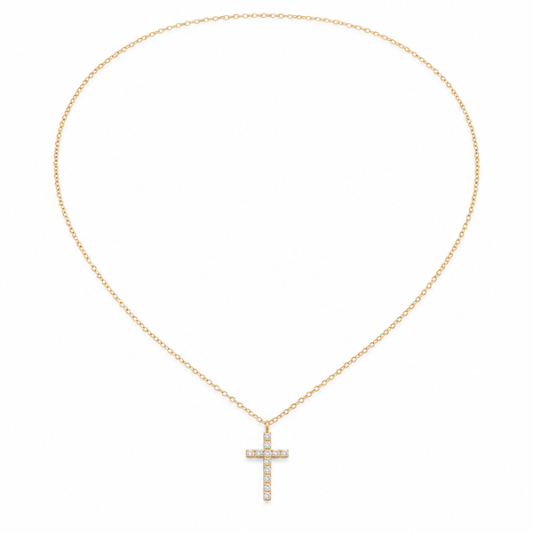 Faith – Gold zirconia cross necklace