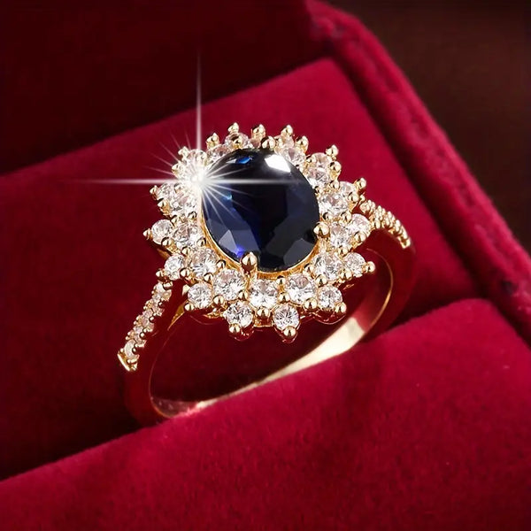Jerusalem – Blue sapphire halo ring