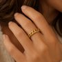 Bad B – Anillo de eslabones cubanos en oro