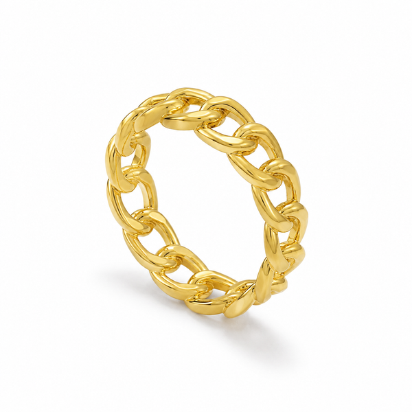 Bad B – Anillo de eslabones cubanos en oro