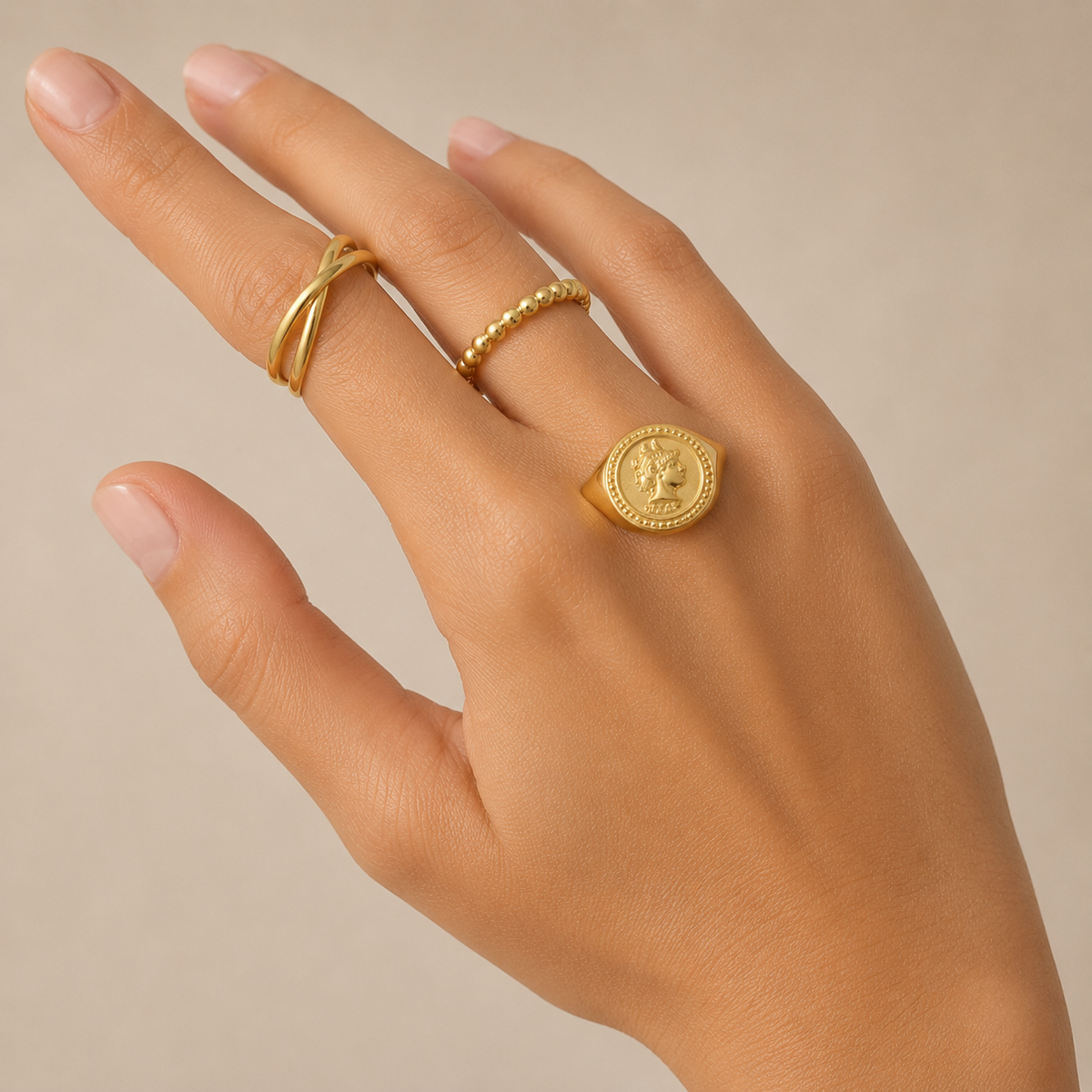 Dotted – Anillo de bolitas de oro