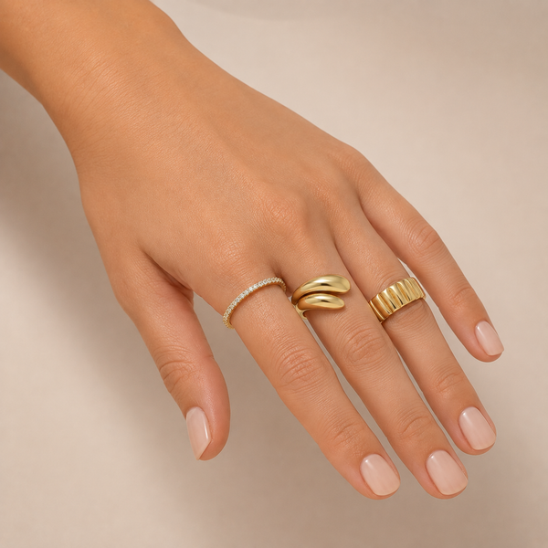 Sculpted Shine Set – Combo de 3 anillos