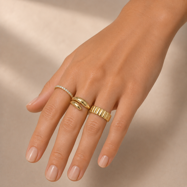 Sculpted Shine Set – Combo de 3 anillos