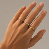 Princess – Anillo eternity de cristales princesa en oro