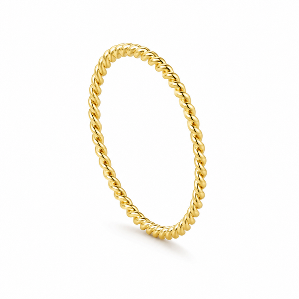 EVRYday – Anillo cuerda trenzada delgado en oro