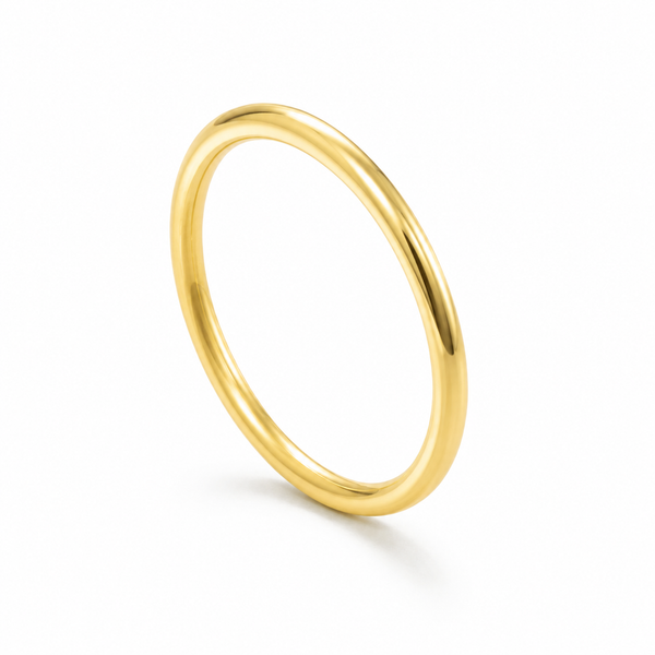 Effortless – Anillo banda redonda pulida en oro