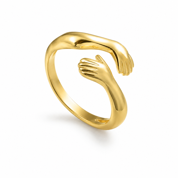 Empathy – Anillo abrazo de manos en oro