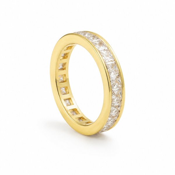 Princess – Anillo eternity de cristales princesa en oro