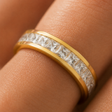 Princess – Anillo eternity de cristales princesa en oro