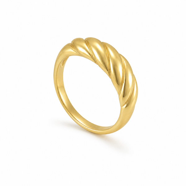Don't Get It Twisted – Anillo trenzado abovedado en oro