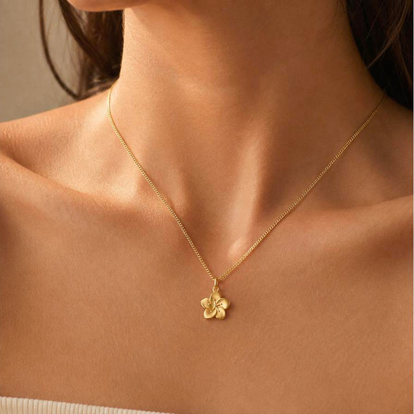 Flor del Campo – Hawaiian flower gold necklace