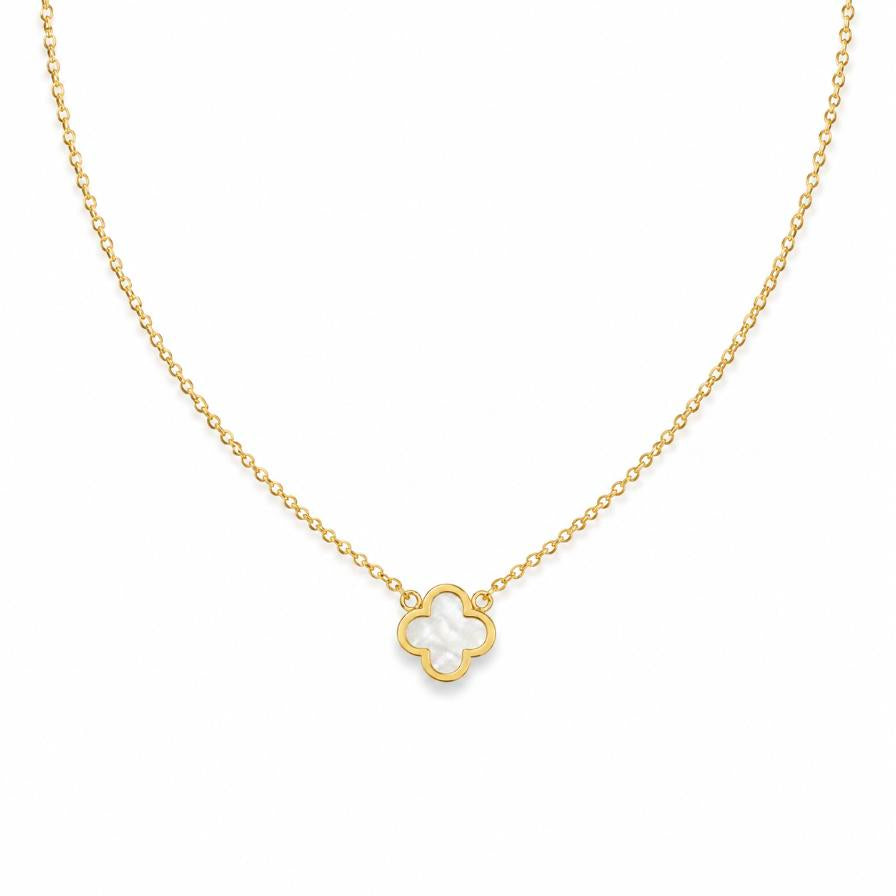 San Patricio – Collar con trébol de cuatro hojas en oro