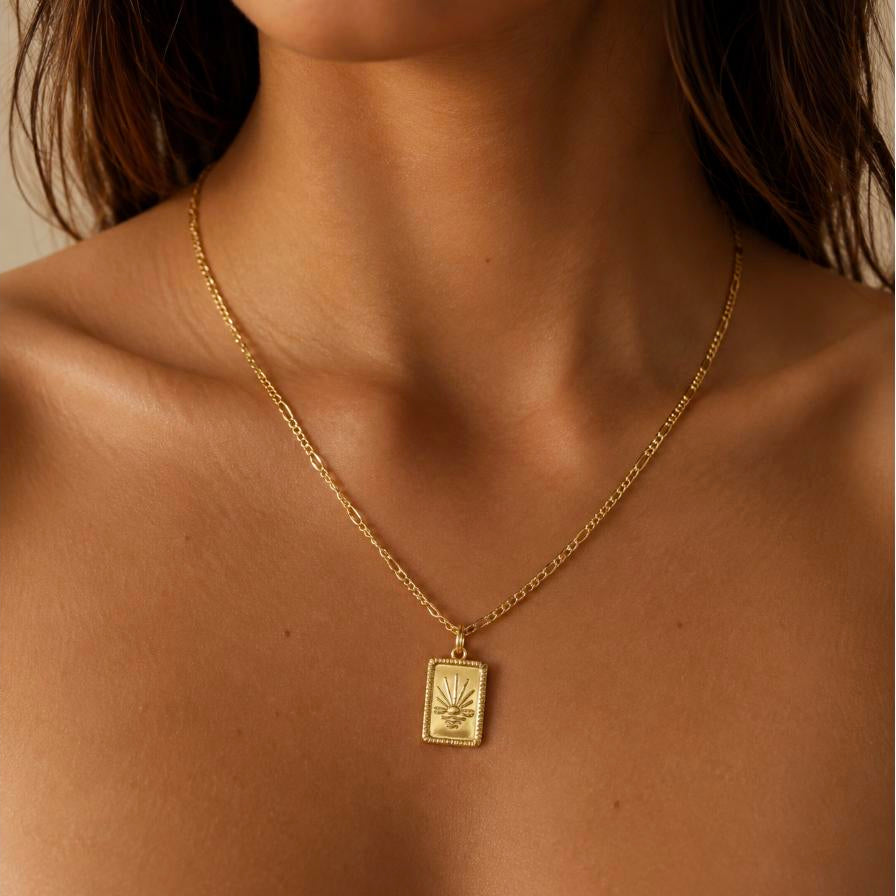Sun of Justice – Gold sun pendant necklace