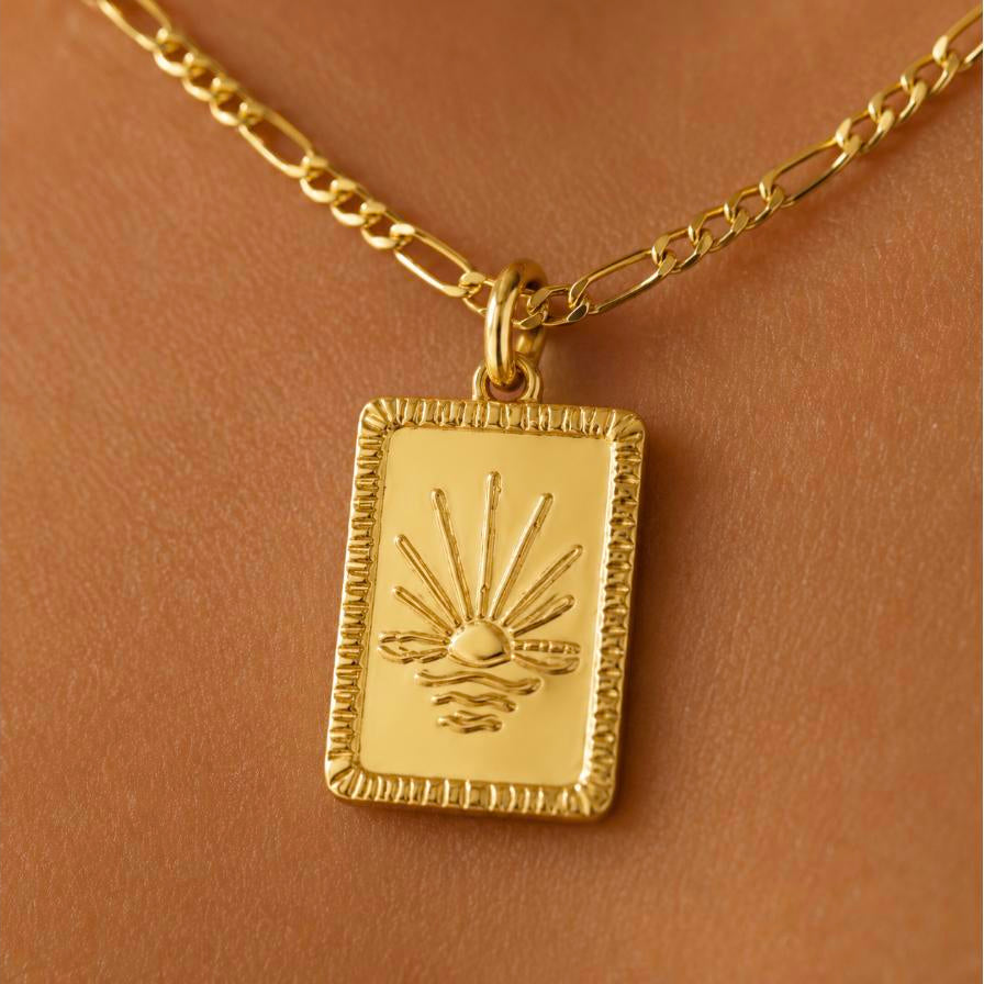 Sun of Justice – Gold sun pendant necklace