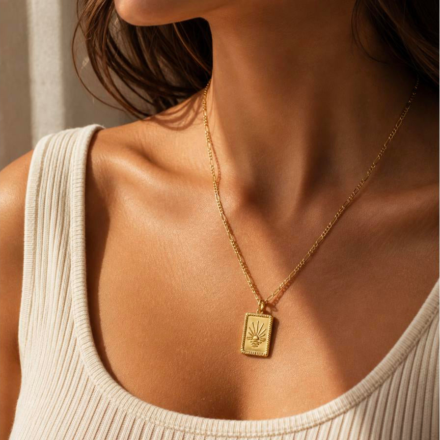 Sun of Justice – Gold sun pendant necklace