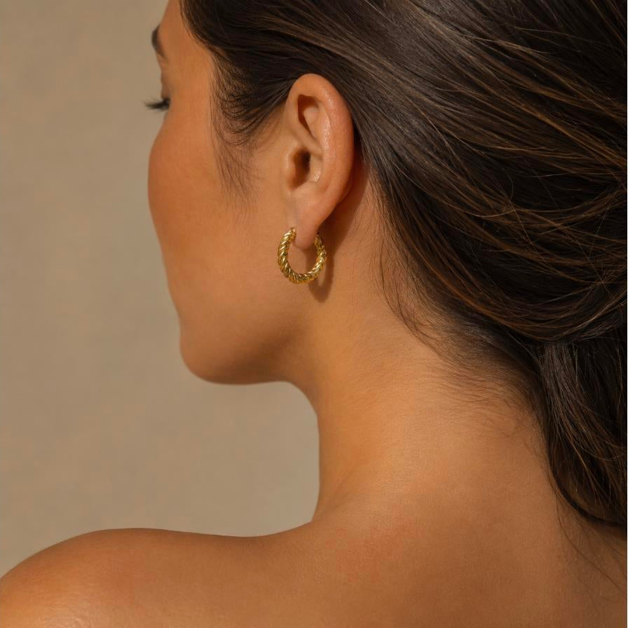 Cordón de Tres – Braided gold hoops