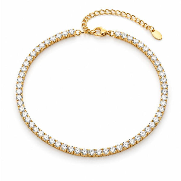 Rocío – Gold cubic zirconia anklet